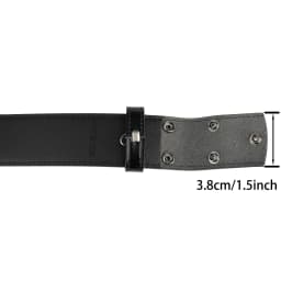 No Buckle Leather Belt Press Button Width 3.8cm DIY Decorative Accessories