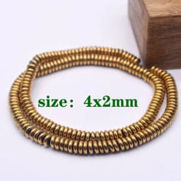 Plated Genuine Gold Color Retention AAA+ Natural Hematite Stone Spacer Loose Beads For Jewelry Making Diy Bracelets Finding
