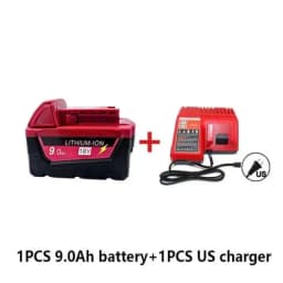 M18 For Milwaukee 18V Power Tool Battery, Charger BR XC M18B5 48-11-1860, Built-in 18650 Power Tool Battery 6.0Ah/9.0Ah/12.0Ah