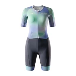 Women's Triathlon Suit Short Sleeve Professional Quick Drying Mat Triathlon Set Swimming One Piece Tri Suit Bicycle Running