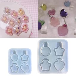 Double Layer Quicksand Pendant Crystal Epoxy Resin Mold Jewelry Keychain Silicone Mould DIY Casting Tools