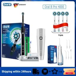 Oral B Electric Toothbrush Pro 4000 3D Action Daily Clean Teeth Visible Pressure Sensor 4 Modes Gum Cares Waterproof Rechargeabl