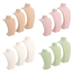Arctic Snow L Shape Velvet Neck Mannequin Bust Necklace Jewelry Pendant Display Stand Counter Showcase Prop Organizador