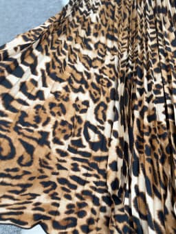 Spring Summer Leopard Print Pleated Long Skirt For Women 2026 Vintage Casual Office Lady Skirts