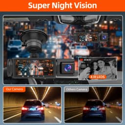 3 Cameras Dash Cam 1080P Front and Rear View Camera Night Vision Parking Monitor Car DVR 3way Car Video Recorder With Gift