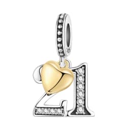 Original 15th 16 18 20 21 Anniversary Birthday Wedding S925 Sterling Silver Bead Pendant Fit Bracelet Necklace DIY Jewelry Gifts