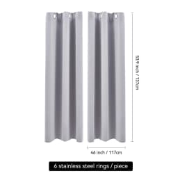【Lifeideas】Solid Colour Grommet Top Polyester 100% Blackout Curtains Pair Home Decoration Windows Doors