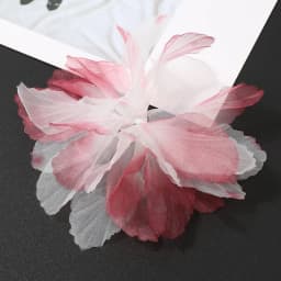 5PC 3D Organza Artificial Flowers Head For Home Wedding Decoration Gradient Bridal Headwear DIY Clothing Making Hair Accessories
