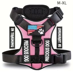 Reflective Dog Vest Harness with 5 PCS Patches Service Dog Harness Adjustable Soft Oxford Pet Harness