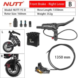 NUTT Electric Scooter 4 Piston Hydraulic Disc Brake Power-off Oil Disk for Zero 10X/11X, Vsett 10+/9+, Kaabo Wolf Warrior 11