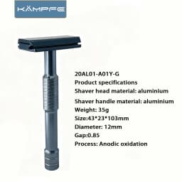 Kampfe Men's Vintage Double-Edged Razor Non-Slip Aluminium Wet & Dry Grooming Shaver for Smooth Shave 5 spare razor blades