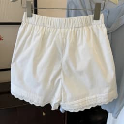 White Lace Patchwork Shorts for Women Summer Loose Casual Bloomer Shorts High Waist All-Match Female Wide Leg Shorts New