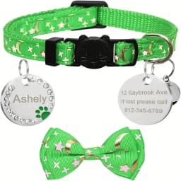 Personalized Cat Collar Pendant ID Engraving Name Tag Collar for Cat Necklace Puppy Kitten Bell Bow Tie Custom Small Dog Collar