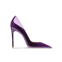 2025 Spring and Autumn New Purple Pumps Pointed Shallow Mouth High Heels Sexy Fashion Patent Leather Bright Color High Heels