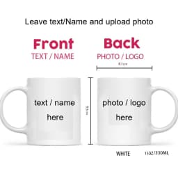 Custom Photo and Text Coffee Mug - Personalized Tea Cup Mugs for Valentine's Day, Christmas Gift