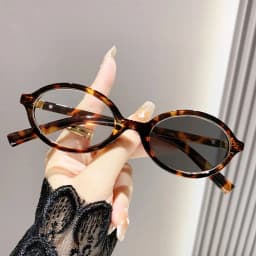 Advanced Elliptical Frame Photochromic Myopia Glasses Anti-Blue Light Glasses Optical Prescription Eyeglasses 0 TO -4.0