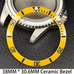 Sloping 38mm * 30.6mm Ceramic/Aluminum Bezel GMT and Diving Watch Insert Fits for 40mm Men's Watch Case Bezel Replacement Insert