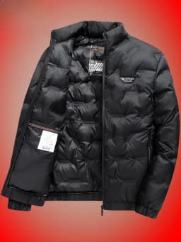 TUCANO Winter Thickened Men's down Jacket Stand Collar Anti-Cold Warm Cotton Casual Zipper Closure Fashion City Style Loose Fit