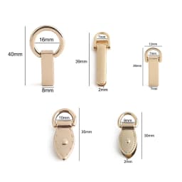 10/30/100PCS Metal Leaf Shape Bag Anchor D-ring For DIY Leather Shoulder Handbag Straps Hanger Hooks Connector Clips Accessories