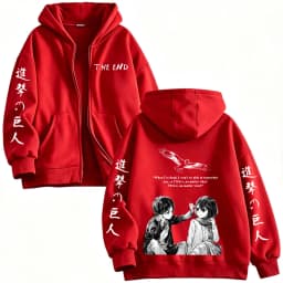 Anime Attack on Titan Mikasa Ackerman Eren Jaeger Zipper Hoodies Men Clothing Long Sleeves Zip Up Hooded Sweatshirt Jackets Coat