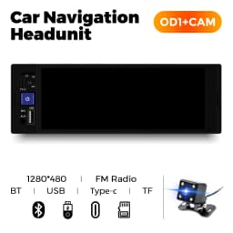 Universal 1 Din Car Stereo 6.86Inch HD Touch Screen Car Multimedia Player Wireless CarPlay Auto BT FM USB Car Radio Audio Player