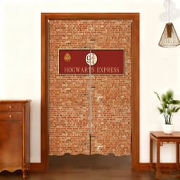 Harryy Potters 9 3/4 Train Platform Brick Wall Photography Backdrop Magic School Door Hanging Banner Half-Curtain Baby Portrait