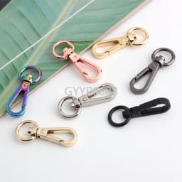10/30/100PCS Inside:12mm Open Metal Carabiner Snap Hook Trigger Clasps Clips Swivel O-ring For Bag Strap Keychain Accessories