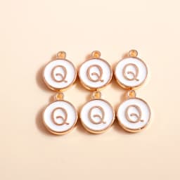 10pcs Cute Mini White Alphabet 26 Letters Charms Pendants for DIY Name Jewelry Necklace Bracelet Earrings Happy Birthday Gifts