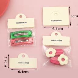 50pcs/lot Foldable Packaging Paper Cards with OPP Bags for Handmade Jewelry Retail Hang Tag Bow-knot Pattern Display Cardboard