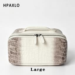 New Himalayan Color Makeup Bag Set with First Letter Embossing Genuine Leather Crocodile Texture Cosmetic Storage Case Make Up