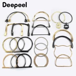2Pcs Deepeel Metal Bag Handles Purse Sewing Frame Brackets DIY Handcrafted for Women Handbag Replacet Hardware Bags Accessories