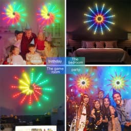 New 96LEDs Hanging Firework Lamps USB Fan Shape String Lights RGB Remote Christmas Garland Fairy Lights for Wedding Party Decor