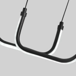 Modern Black LED Pendant Light for Dining Room Curved Chandelier Efficient Home Lighting Fixture Kitchen Living Room Home Decor