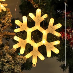 Christmas LED Light Snowflake Battery Case Hanging Battery-operated Window Ornaments Decoration for Home Xmas New Year Decor