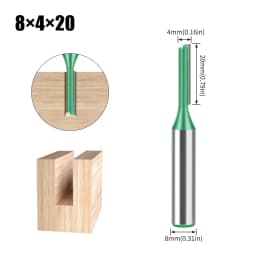 3mm-20mm Diameter 8mm Shank Straight Bit Tungsten Carbide Single Double Flute Router Bit Wood Milling Cutter For Woodwork Tool