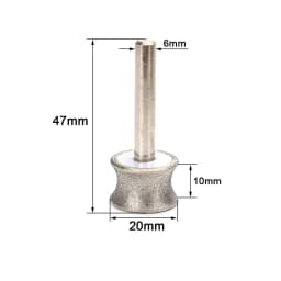 SI FANG Concave Diamond Grinding Wheel 2-12mm for Glass Jade Ceramic Sharpening Rotary Grinding Tool Polishing Wheel