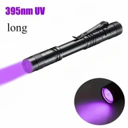 Mini 395nm UV Flashlight Portable LED Ultraviolet Blacklight Money Inspection Penlight with Clip Pet Urine Stains Detector Torch