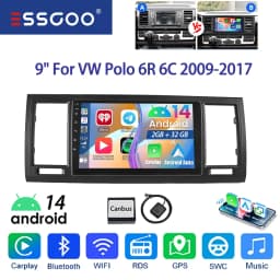 ESSGOO 9" Android 14 For VW T6 Transporter Multivan Wireless CarPlay Android Auto Car Stereo Radio GPS Navi WIFI SWC Mirror Link