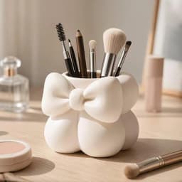 3D Stylish Desk Storage Bucket Multifunctional Makeup Brush Organizer Pen Holder For Eyebrow Brush