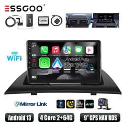 ESSGOO 9" Android 13 Car Stereo Radio Wireless Carplay/Android Auto Touchscreen GPS Nav Bluetooth RDS For BMW X3 E83 2006-2010