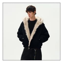 PFNW Patchwork Fur Collar Cotton Jacket Autumn Winter New Men's Hooded Long Sleeved Short Cardigan Coat 28L1106