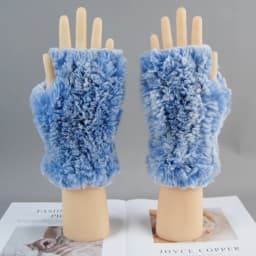 2026 New Fashion Real Rex Rabbit Fur Gloves Women Winter Genuine Fur Mittens Girl Fingerless Gloves Wrist Warmer Elastic Fluffy