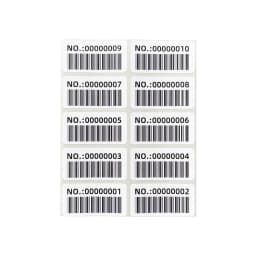 40X20mm continuously numbered label sticker 600dpi HD Pre-printed barcode serial number can be customized 500PCS