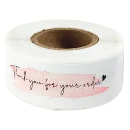 120pcs Rectangle Thank You For Your Order Sticker for packaging Stationary Stickers Roll Black Pink Transparent Thank you labels