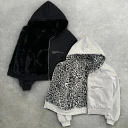 2025 Korean new zipper hoodie double-sided jacket retro leopard print print men's hip-hop casual sweatshirt couple style