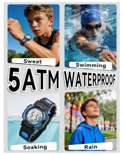 Socico Digital Watch for Kids, Waterproof LED Lights Luminous Watches, Children Wristwatch Boys Students Electronic Wrist Watch