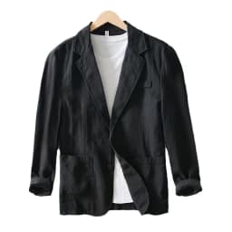 man's Coat 2026 New Casual Suit single-layer Jacket Solid Color Cotton Linen Solid Color Button Pocket Long Sleeve Clothing