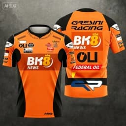 Gresini Racing Theme Short-sleeve T-shirt Casual Round Neck Breathable Top for Sports Enthusiasts