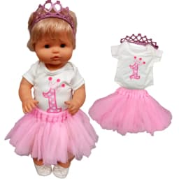 16" Nenuco Doll Hooded Fur Bathrobe Ropa Y Su Hermanita 40 Cm Reborn Baby Doll Toy Clothes