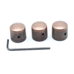 3pc/4pc 6mm Metal Dome Tone Guitar Volume Tone Knobs Potentiometer Control Knobs with Wrench For Electric Guitar Bass Red Copper
